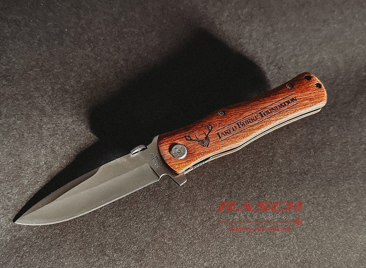 4-1/2” Wood Handle Folding Knife - Endurance Promo Gear