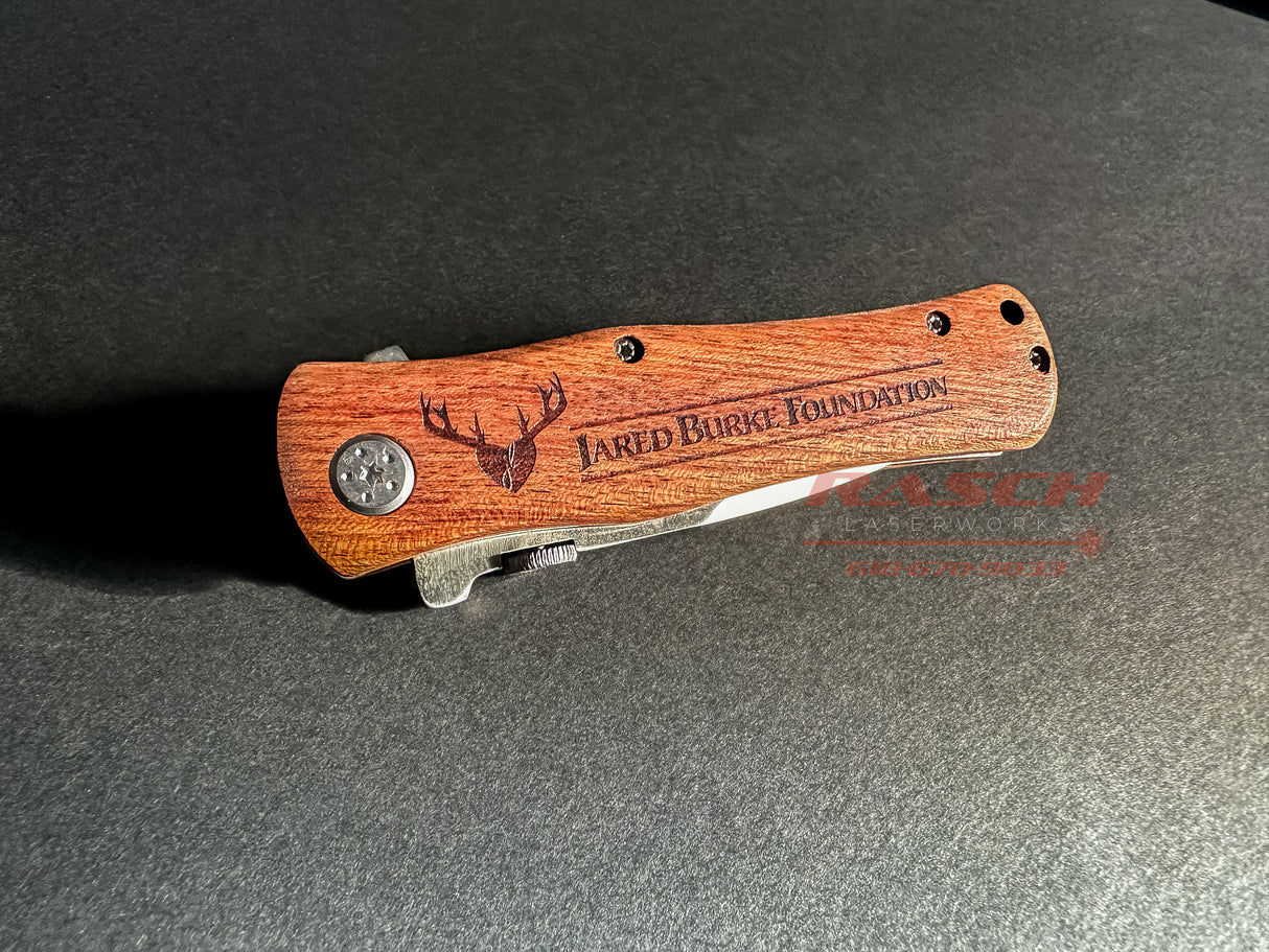 4-1/2” Wood Handle Folding Knife - Endurance Promo Gear